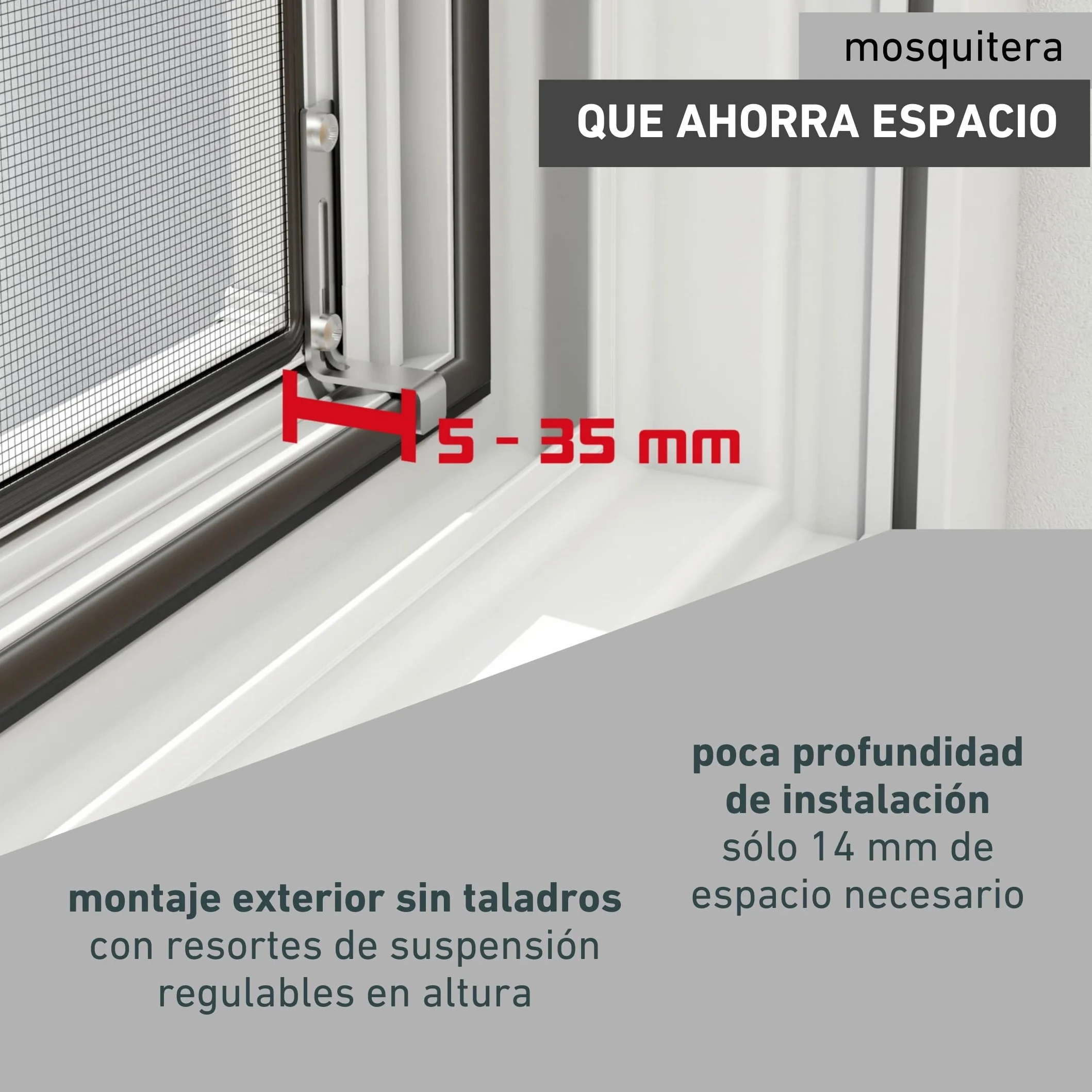 Windhager Mosquitera Marco Tensor Expert, mosquitera Marco de Aluminio para Ventanas 140 x 150 cm, Blanco, 04338
