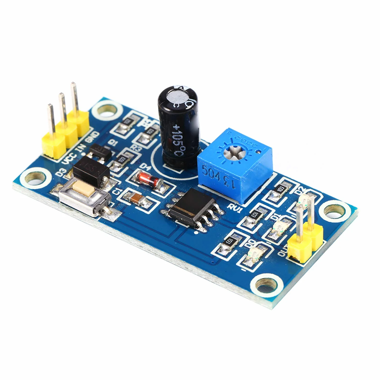 Módulo temporizador de relé de retardo ajustable NE555 - Control de temporización de 0 a 120 s para automatización - Disparador externo con indicador LED - Compatible con 5-12 V