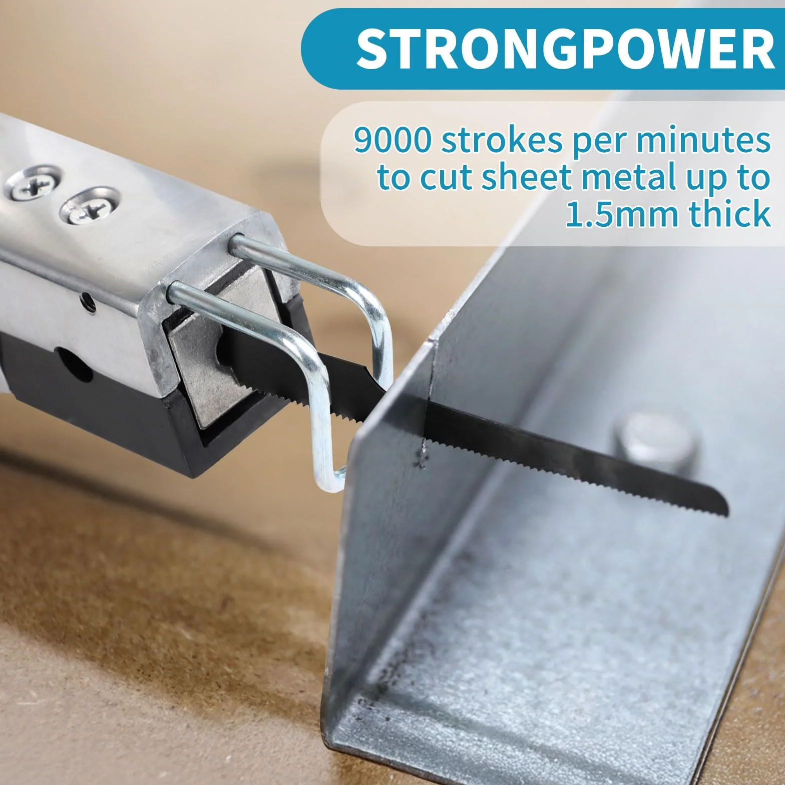 DBREAKS Sierra Recíproca Neumática de Aire para Carrocería con 3 Hoja de sierra 18T 24T 32T, Mini Sierra de Aire Neumática, Conexión de aire comprimido de 1/4", 90PSI, 9000BPM, 6 Bar