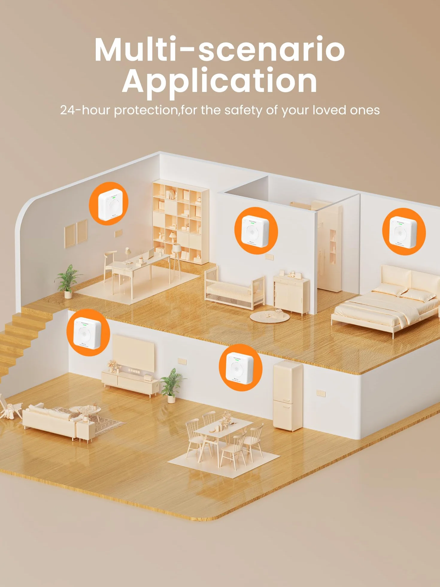 Heiman Detector de Monóxido de Carbono Inteligente Matter (Hub requerido) - Detector CO para SmartThings & Home Assistant, Certificado en 50291, Pilas reemplazables, Sensor de 10 años, 85dB
