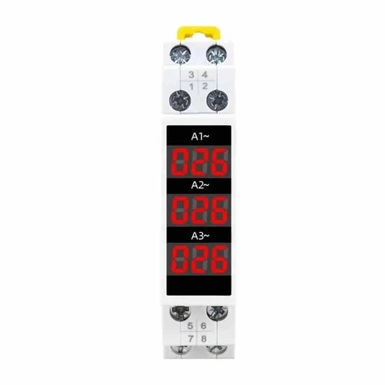 AmperíMetro TrifáSico de Montaje en Carril Din, Minimedidor de Corriente Modular, Indicador de Calibre, Pantalla Digital LED, AmperíMetro Detector