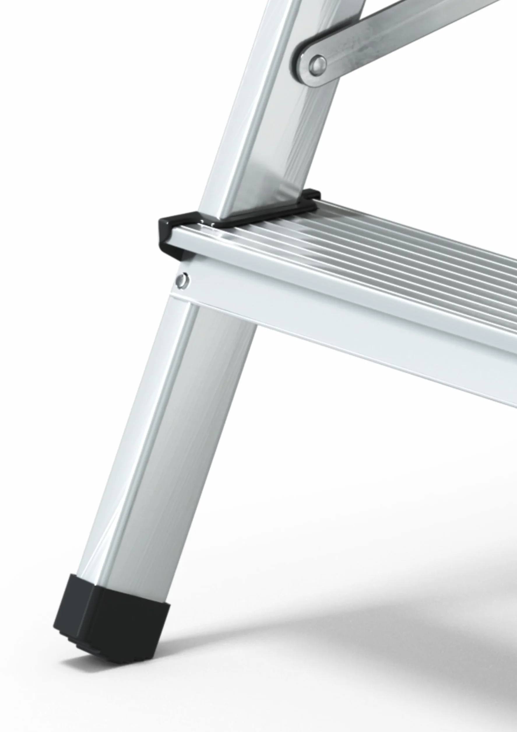 DRABEST Escalera de Tijera peldaños Plegables Escalera de Aluminio Escalera doméstica accesible por Ambos Lados 2x2 peldaños cargable hasta 125 kg