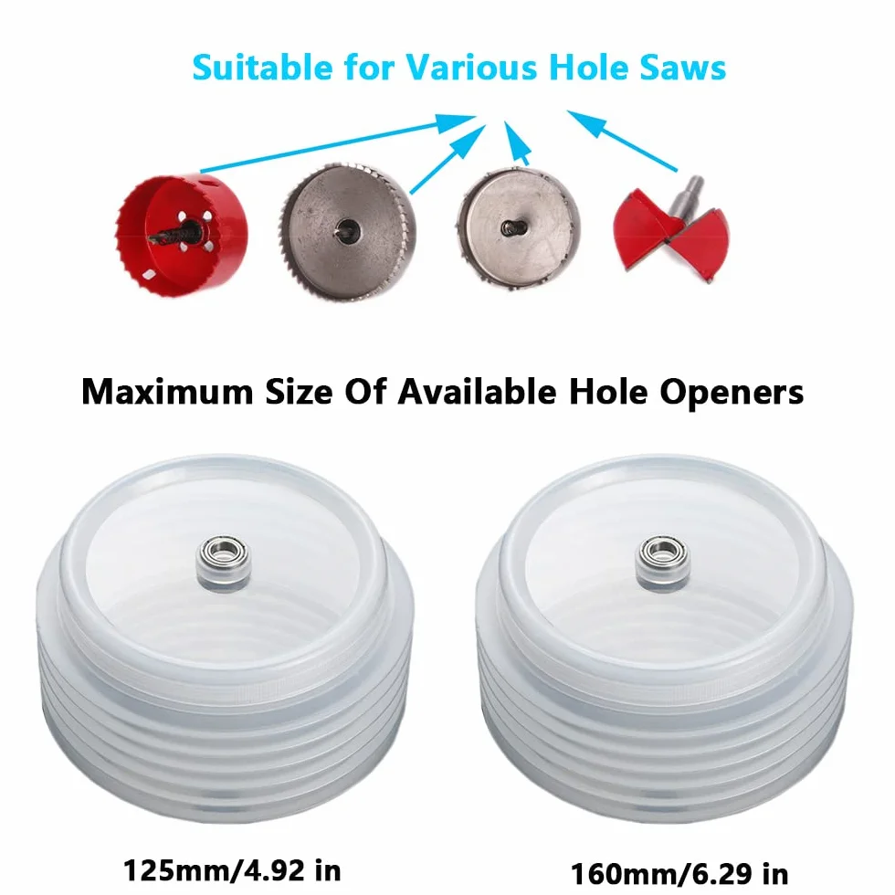 Taladro Colector de polvo Cubierta Agujero Sierra Cuenco para el polvo Inicio Cenicero Bimetálico Accesorios de sierra con cojinetes integrados para abridores de orificios de 125 mm