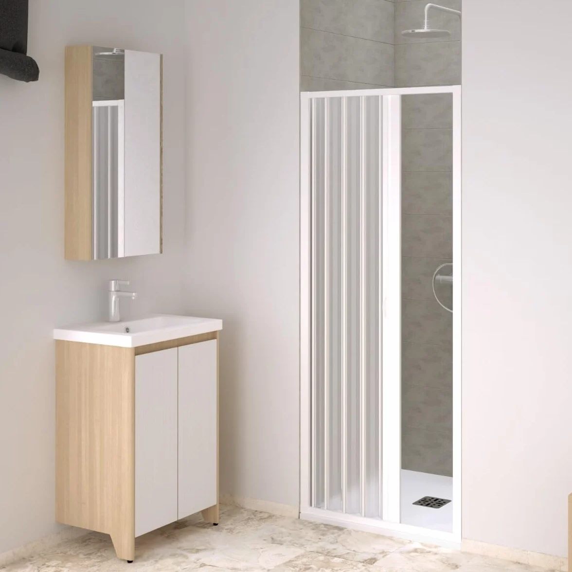 Forte BK121001 Cabina de Ducha Deslizante, Blanco, 110/80 x 185 h adaptable reducible