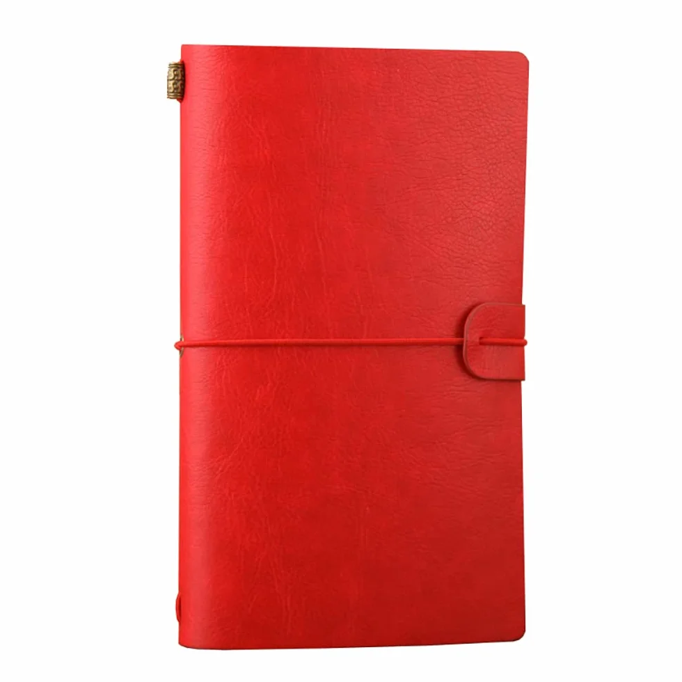 Diario de viaje de piel vintage 4.72 x 7.87 inch rojo