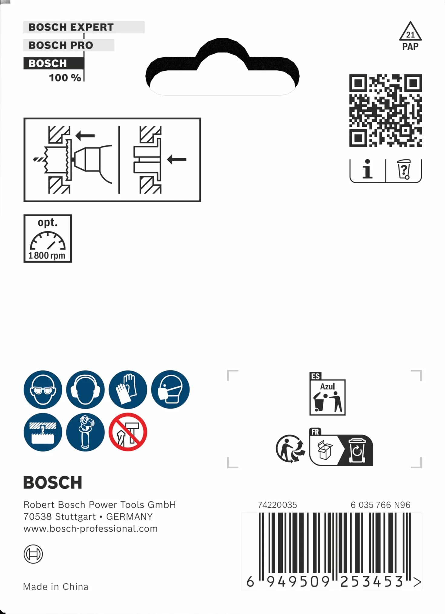 Bosch 1x Wood and Drywall arbored Hole Saw with Countersink (para Cartón-yeso, Madera blanda, Ø 68 mm, Professional Accesorios Taladro)