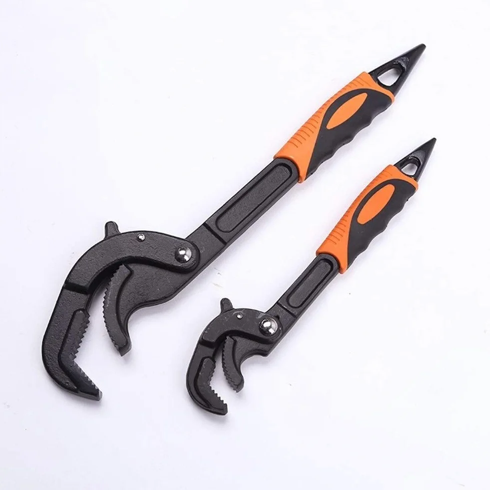 Juego de llaves universales para tubos, acero de alto carbono, 2 piezas, multiherramienta con tamaños de llave de 10-35 mm y 30-60 mm, herramientas manuales ideales para fontaneros y entusiastas del