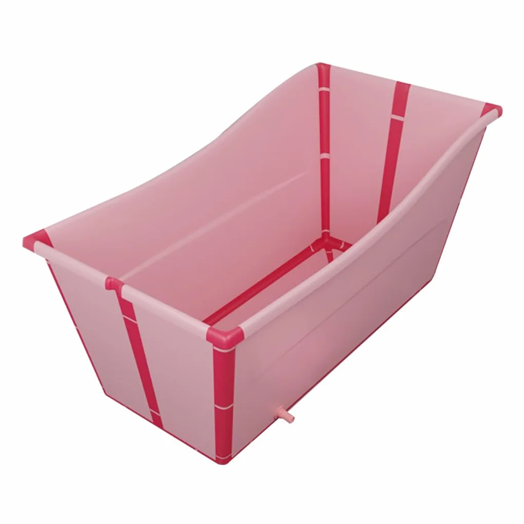 Bañera Plegable Para Adultos, Bañeras Independientes, Bañera Plegable Portátil, Hogar Grande, Lavabo De Ducha Plegable, Sauna Casera Para Bañera Para Adultos, Baño De Hielo Al Aire Libre(Color:Rosa)