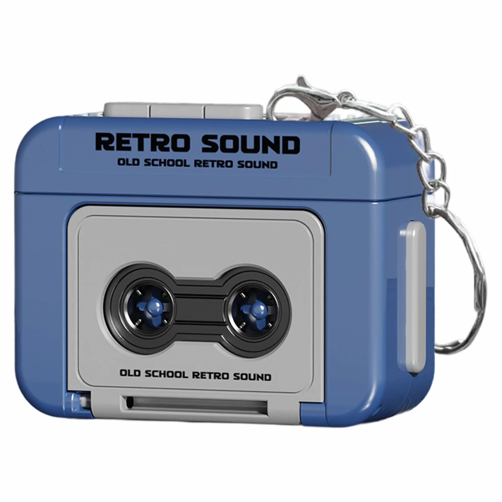 Mini grabadora de cinta, llavero reproductor de casete retro grabable de plástico con música, microcassette para mochilas