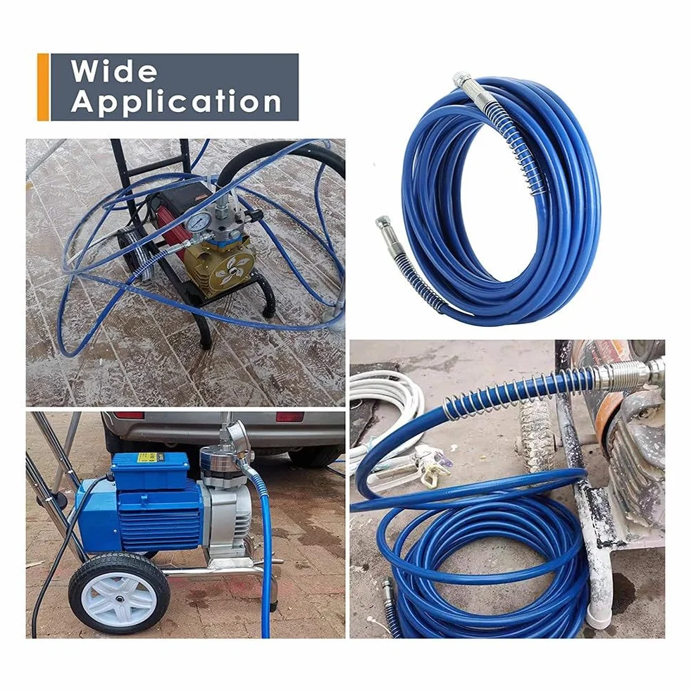 rieder 2 unidades 1/4 Airless manguera pulverizadora de color universal de alta presión manguera de fibra flexible 3300 PSI (25 pies, azul)
