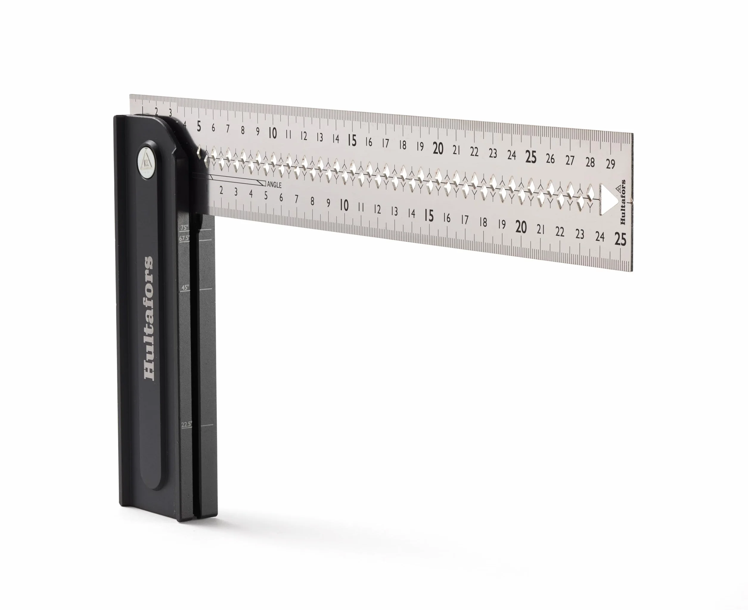 Ángulo de inglete ajustable de aluminio de Hultafors I 300 mm x 45 mm I Ángulo plegable con fijación a 45°, 90°, 135° & 270° I Made in EU I Con muescas y línea central I 253120