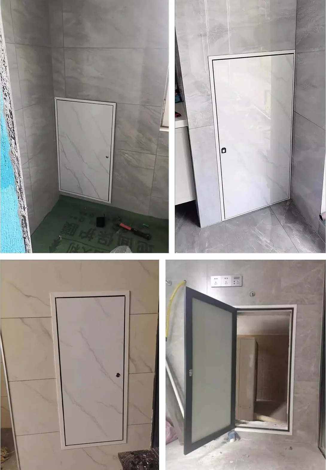Puerta de Inspección Puerta de Acceso Empotrada con Cerradura, Mármol, Puerta de Servicio con Panel de Acceso, Tapa de Orificio de Pared para Cableado/cables/HVAC, Puerta de Inspección Metálica(40x40c