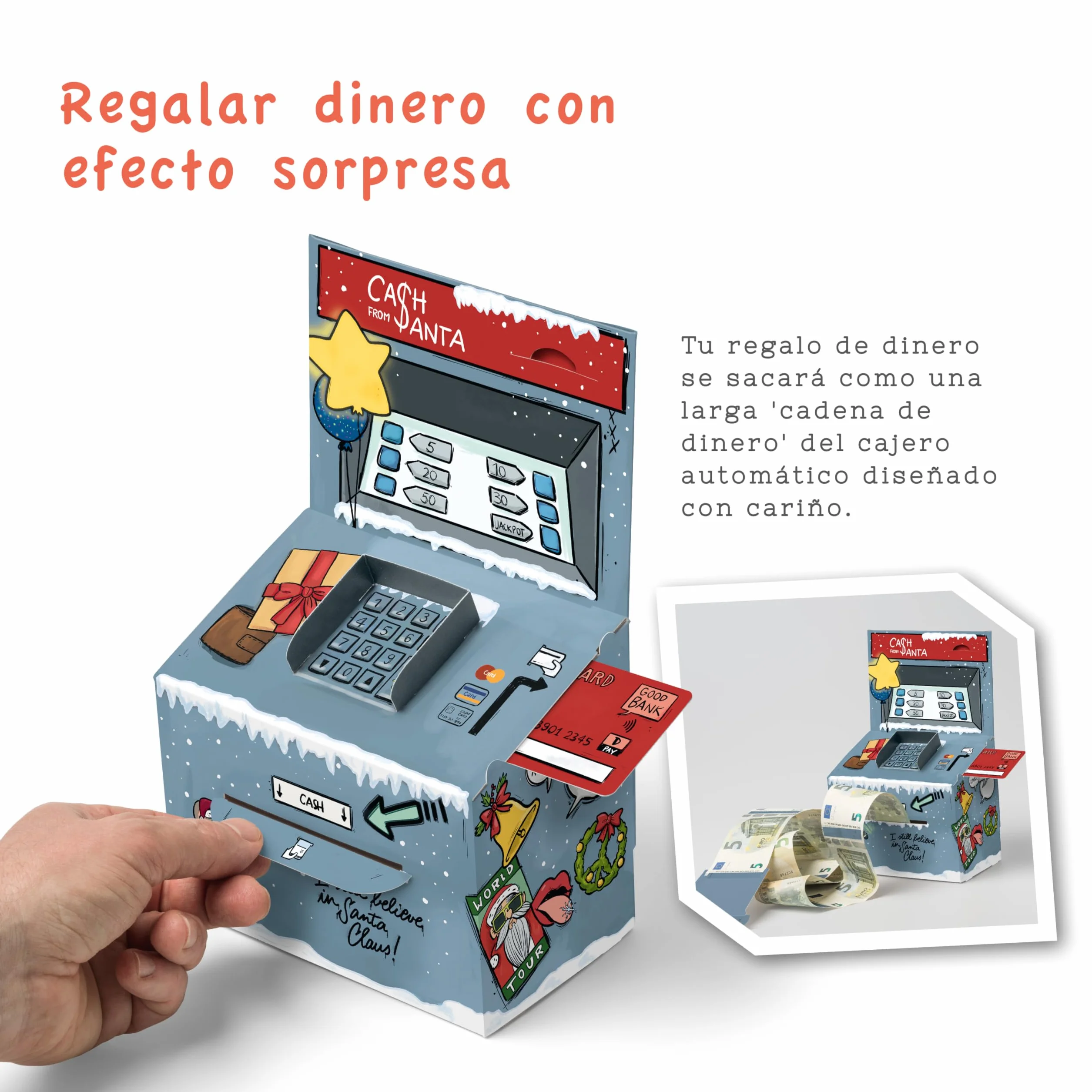 SURPRISA Money O-Mat Cajero Automático DIY Regalo Original Navidad Personalizado