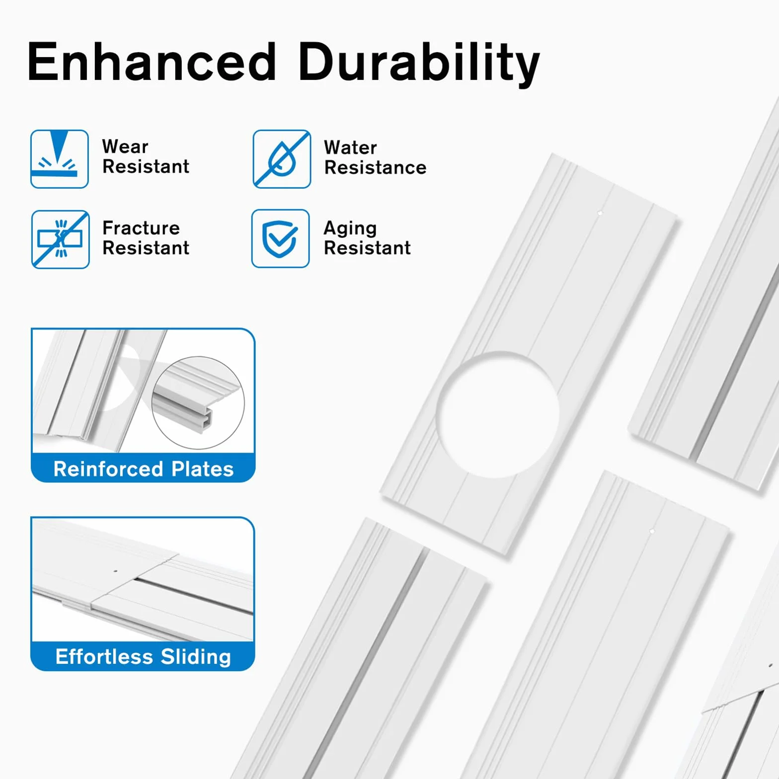 Kit Ventana Aire Acondicionado Portátil, Placa de Sellado de Ventanas Aire Acondicionado con Adaptador Universal de 13/15 cm, Sellado de Ventanas de Aire Acondicionado móvil