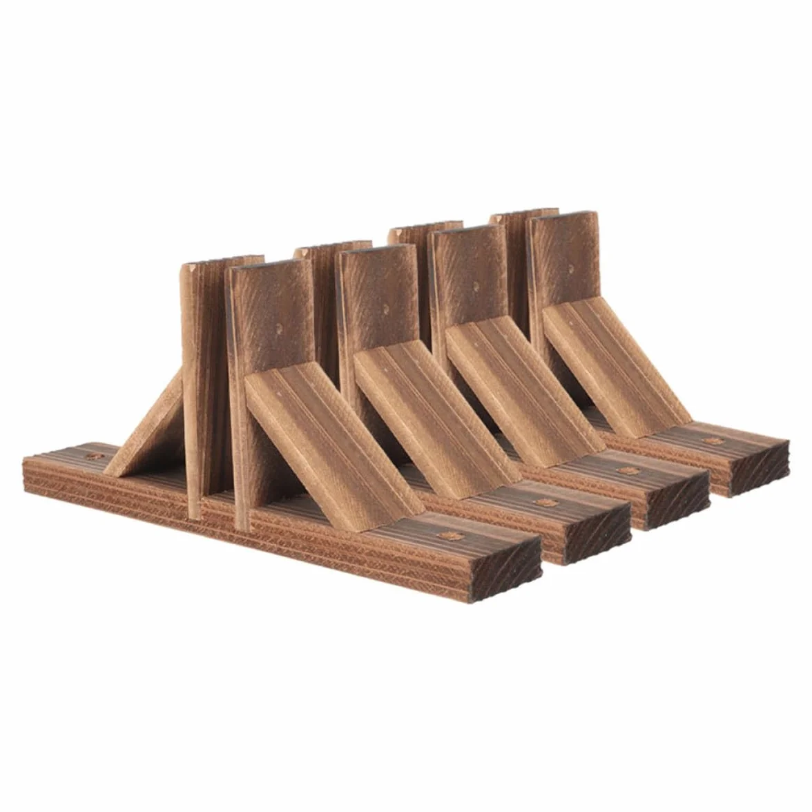 Base para Valla Jardín Exterior de Madera, Soporte Fijo para Valla Pequeña, 4 Piezas, Fácil Instalación y Apoyo Estabilizador para Césped y Patio