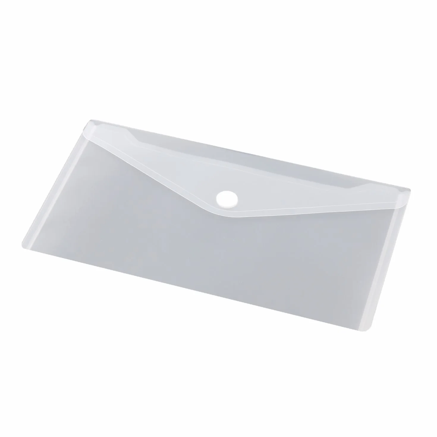 HF2 190561-Carpetas sobres Vales/22.5x12.5cm (Pack de 10) en PP translúcido para documentos, con cierre de velcro, diseño horizontal - Blanco