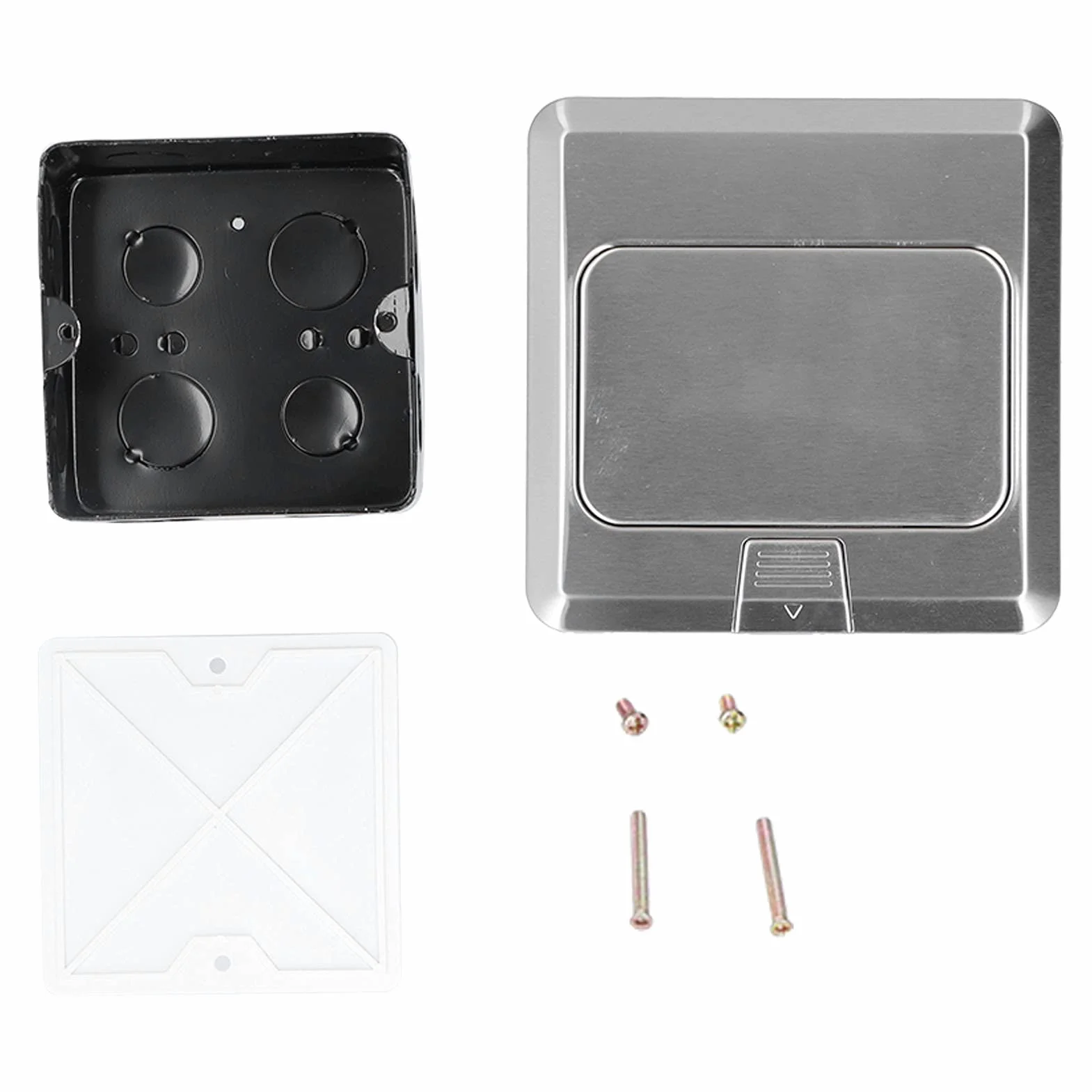 Enchufe de la UE Caja de Toma de Tierra Incorporada de Acero Inoxidable a Prueba de Agua Enchufe de Piso de 2 Vías AC 250V