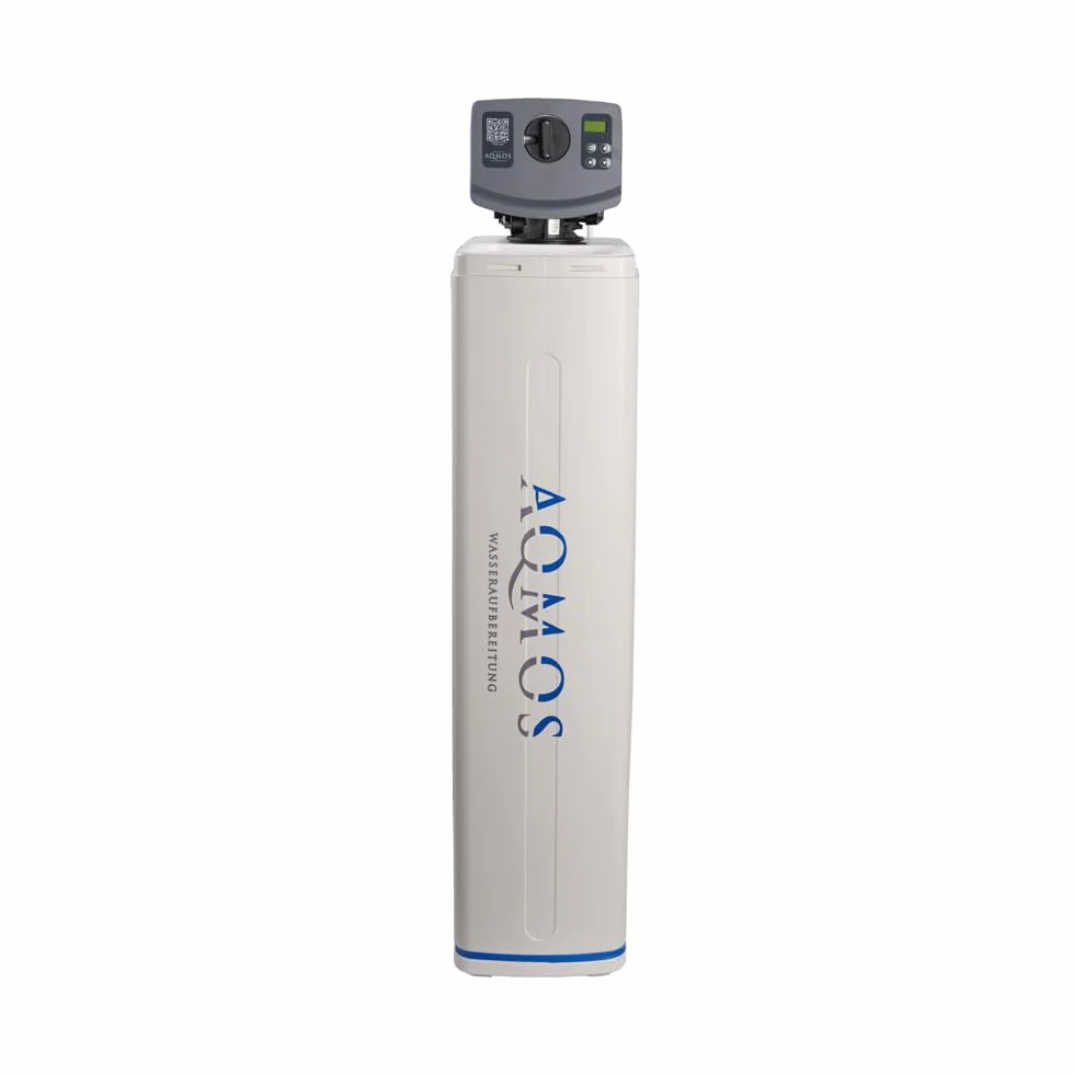 Aqmos R2D2-72 - Sistema de endurecimiento de agua con kit de conexión de 1" y bloque de montaje de 1" | Ablandador de agua para hogares de hasta 7 personas | Sistema de descalcificación