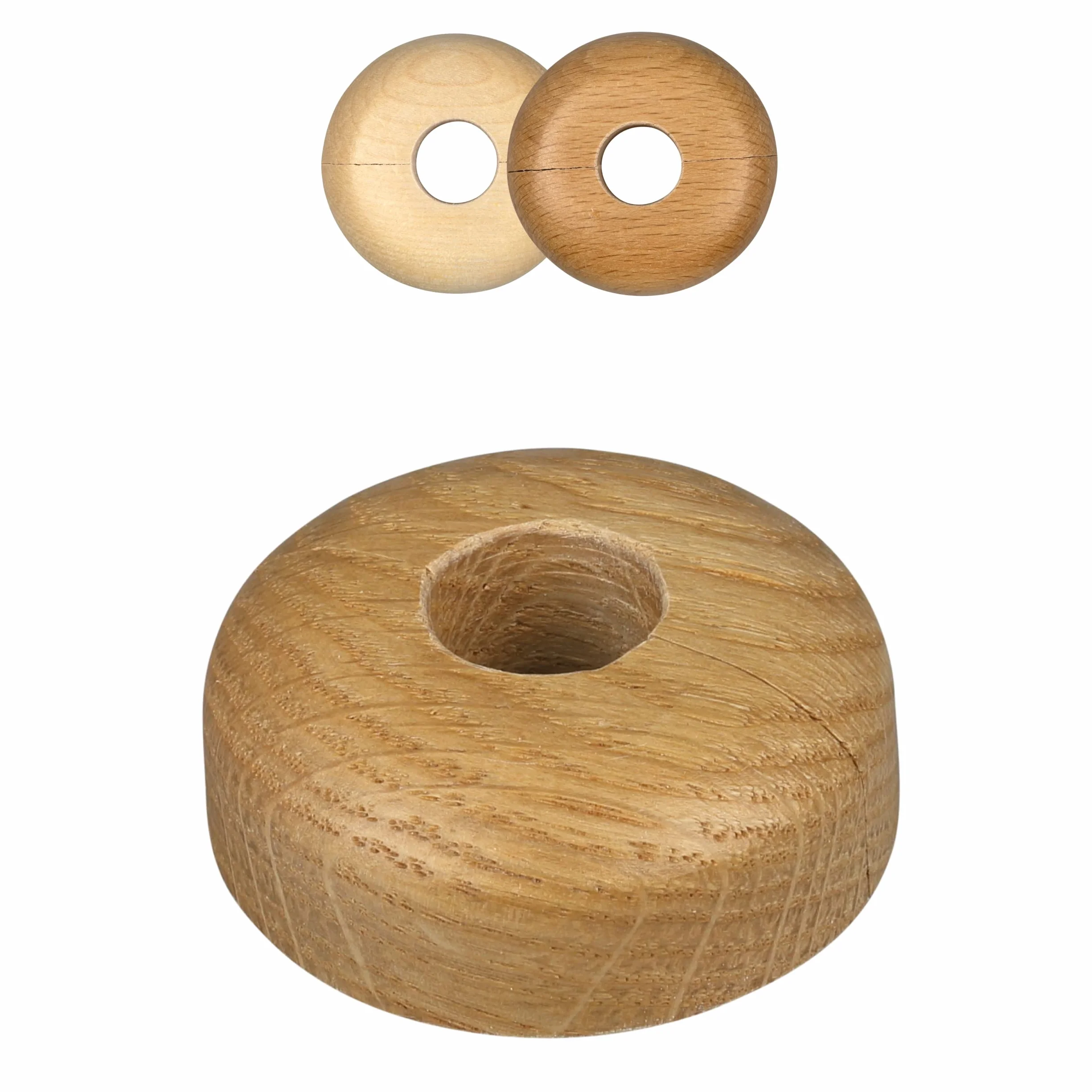 10 Piezas de rosetas individuales para tuberias de calefaccion, diferentes maderas y tamaños, embellecedor, cubre tubos radiador, tapa (19mm, roble)
