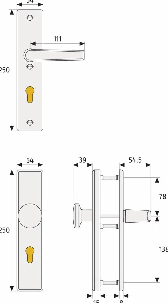 Abus Herraje de protección de puerta HLS214 F9, acero inoxidable, 31698