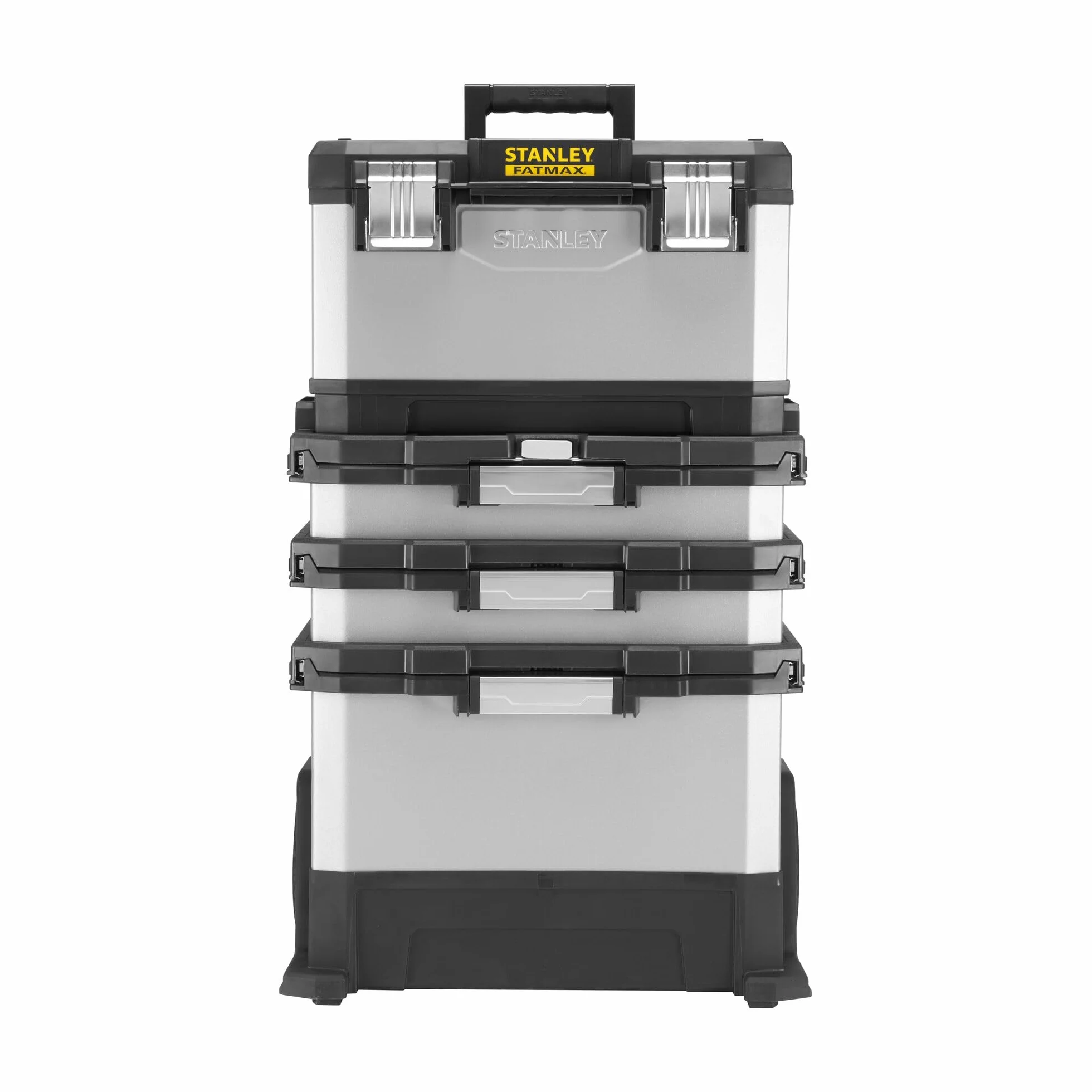STANLEY FATMAX Taller Móvil Metálico, Carro de Herramientas, Caja Versátil para Piezas Pequeñas y Grandes, Ruedas 17cm, Cierres Metálicos Antioxidantes, 1-95-622