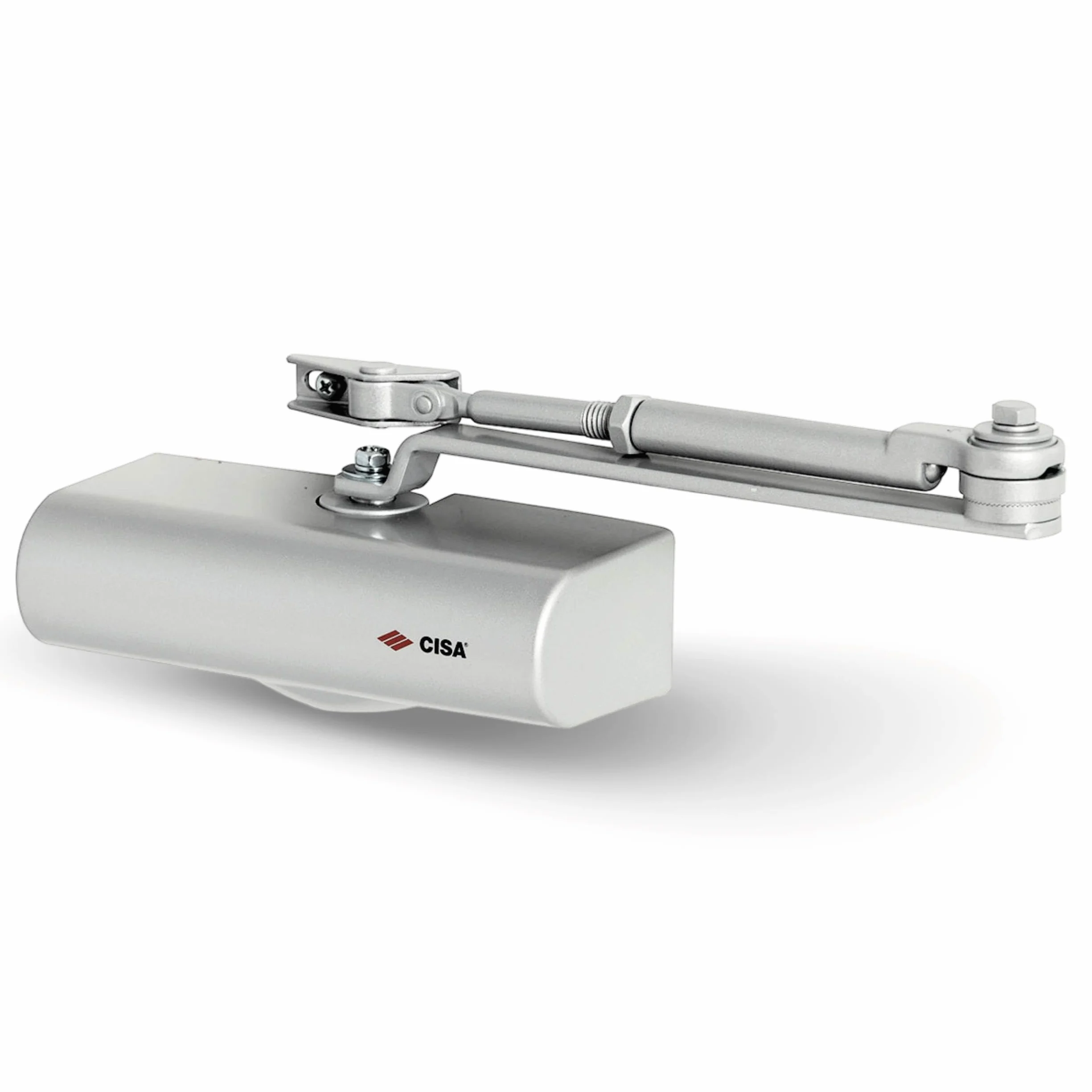 Cierrapuertas Cisa Serie smart Plus 2 multiforza Art. 1 C141603, con Paso El brazo color plata