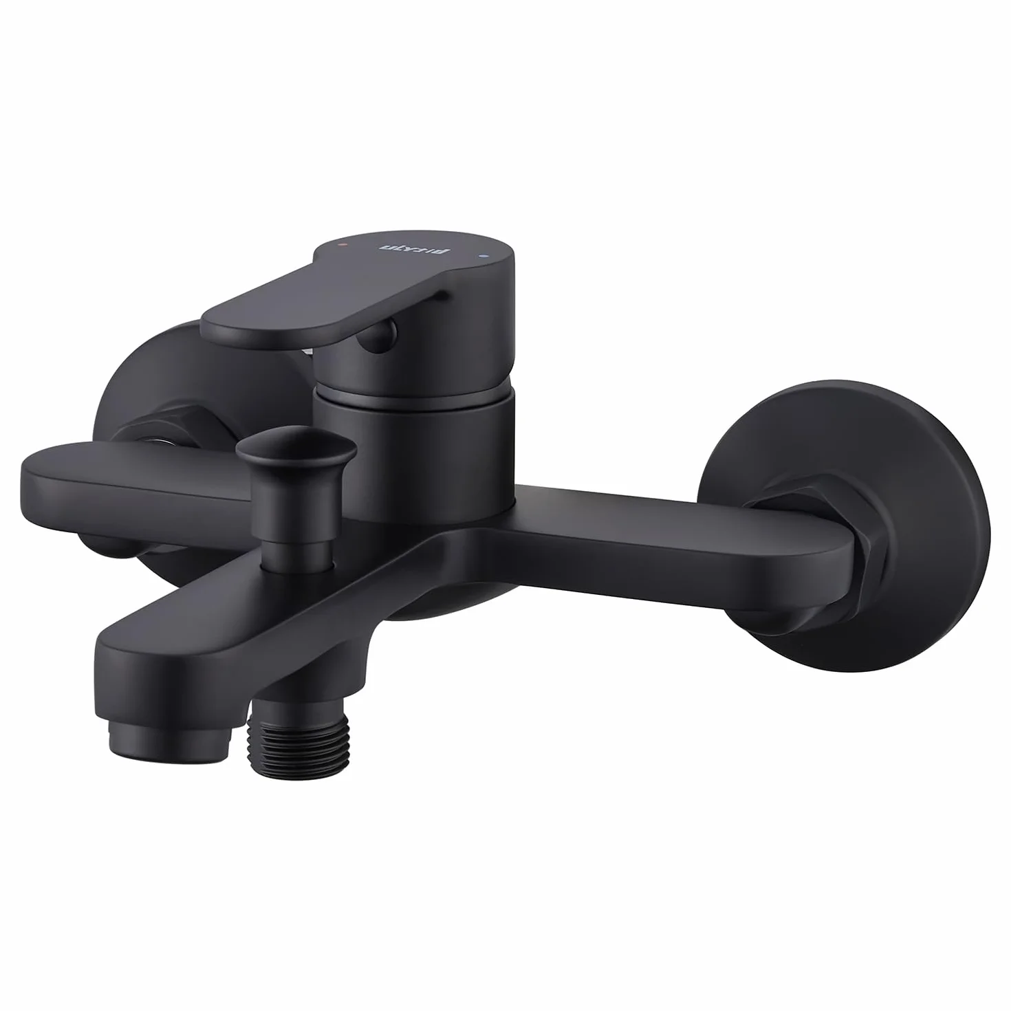 Grifo Bañera Negro, Grifo Bañera y ducha de Latón, Mezlador Monomando Ducha con Caño Bañera, Grifo Bañera Mural para Baño, Grifo para Ducha y Bañera, Universal 1/2" Salida Inferior