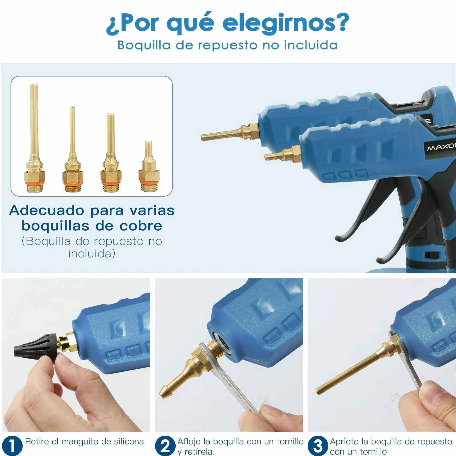 Pistola Silicona Caliente Inalambrica 100W para Batería Makita de18V, Barritas de Pegamento 11mm, para Bricolaje, Arte (herramienta desnuda, sin batería ni cargador)