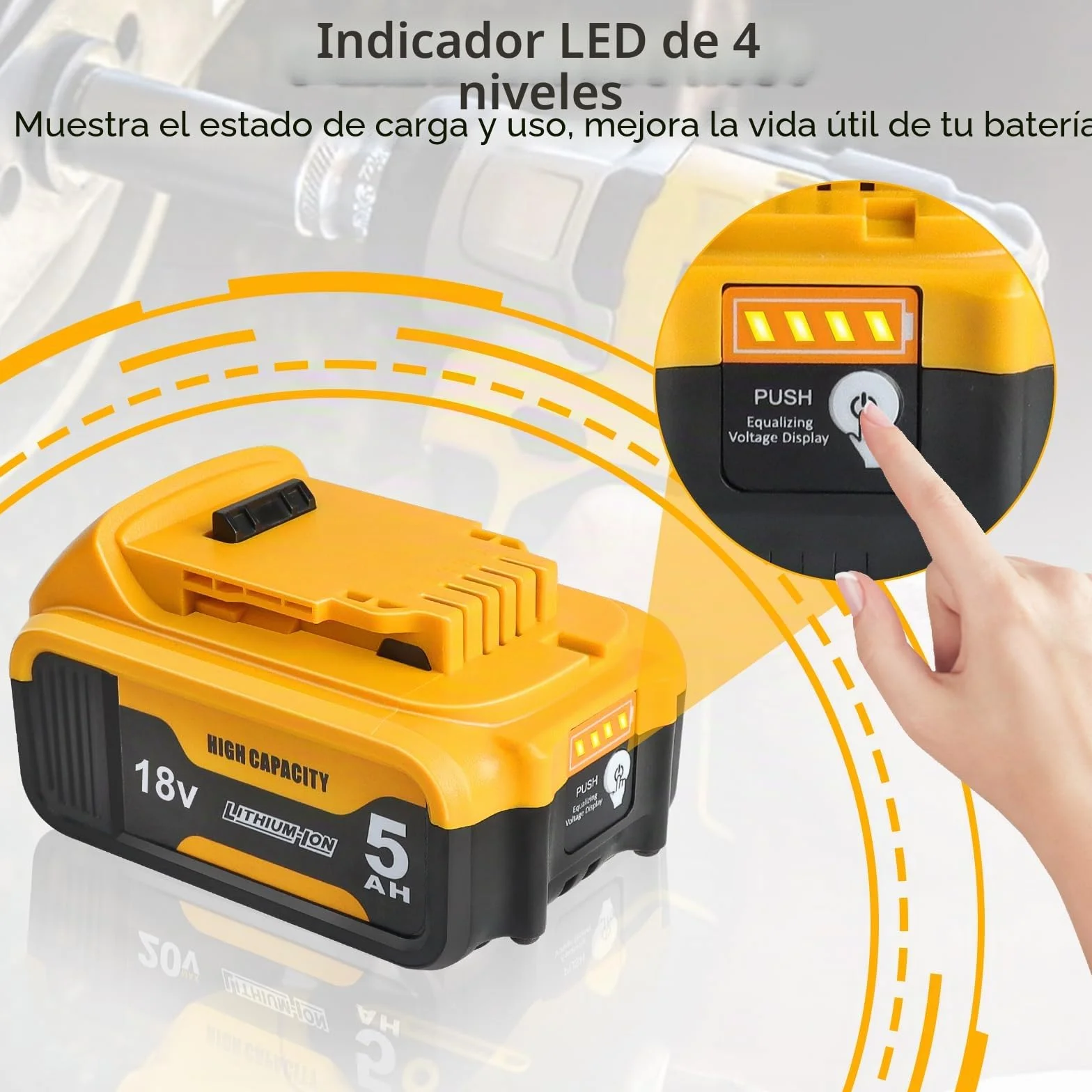 Waitley 5.0A DCB184 para Dewalt 18V Batería DCB184 DCB200 DCB182 DCB180 DCB181 DCB182 DCB200