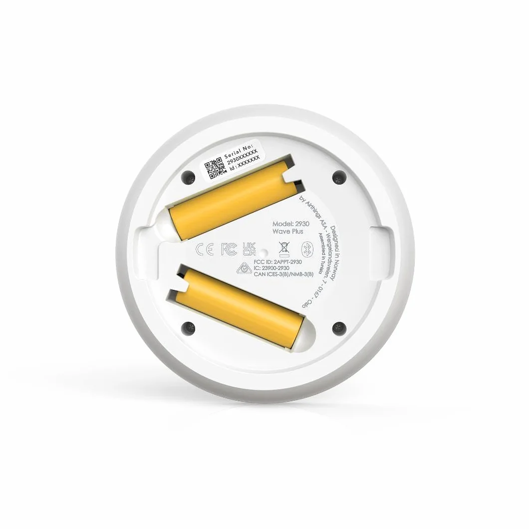 Airthings 2930 Wave Plus Monitor Radón Calidad Aire CO2 COV Presión Humedad Temperatura