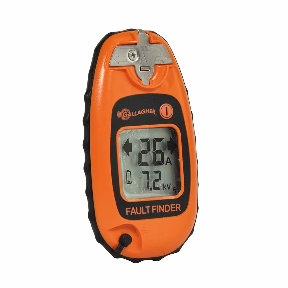 Gallagher Fault Finder – Comprobador de corriente para valla de pastos – Comprobador de vallas para comprobar de forma segura la tensión en la valla – Diseño compacto y práctico - Pantalla LCD