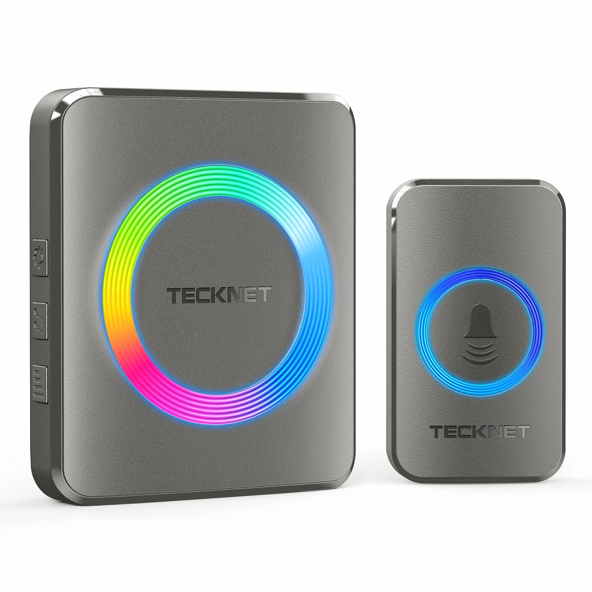 TECKNET Imbre Inalámbrico, 500m Alcance IP65 Impermeable,Timbre Inalámbrico Exterior Impermeable 60 Melodías Ajustables, 5 Niveles de Volumen (0-110dB),Adecuado para Hogar, Hotel, Emergencia, etc