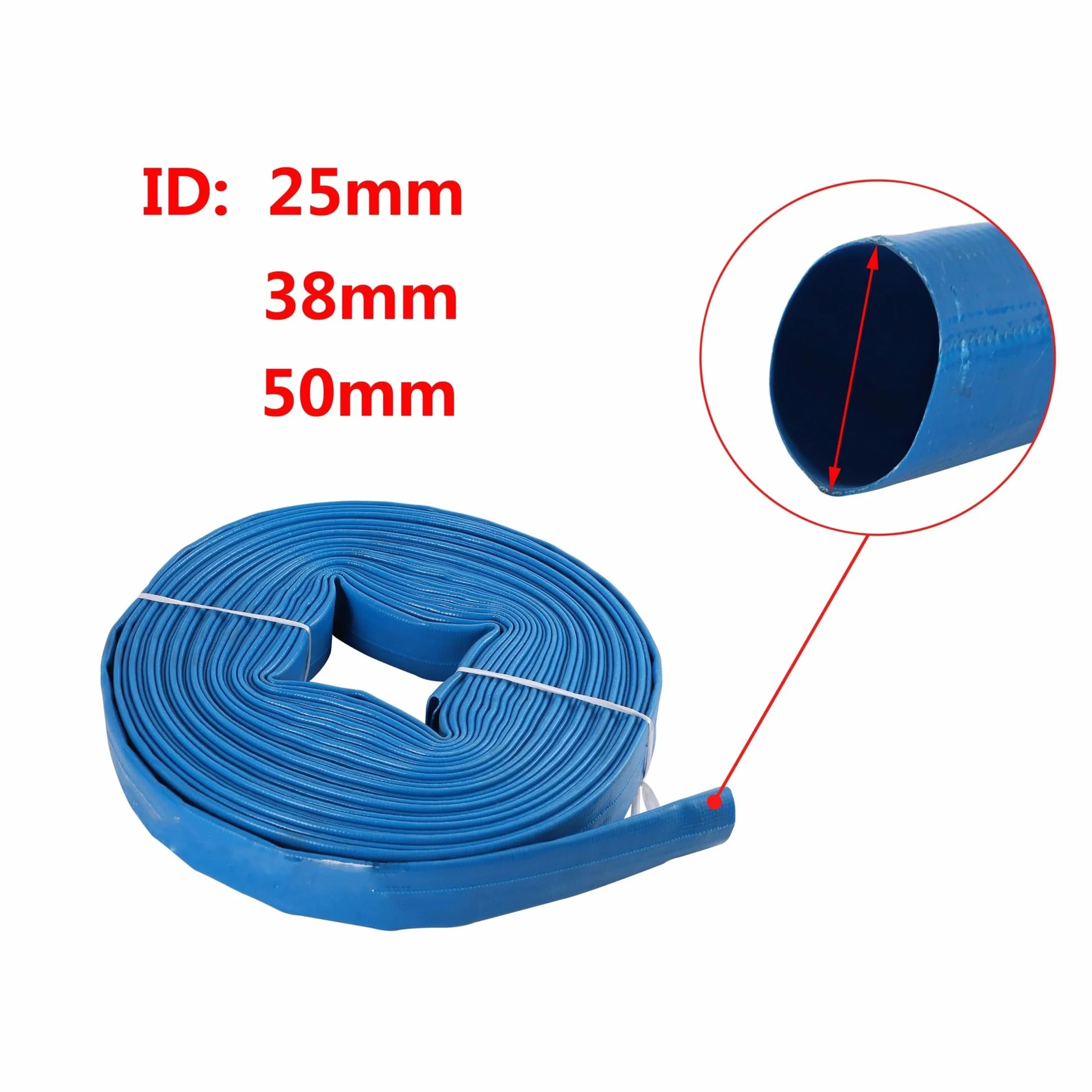 Manguera Flexible Azul 1/1.5/2 Pulgadas Resiste Al Frío | Resistente y manejable, para riego césped y suministro de agua(1.5 inches)