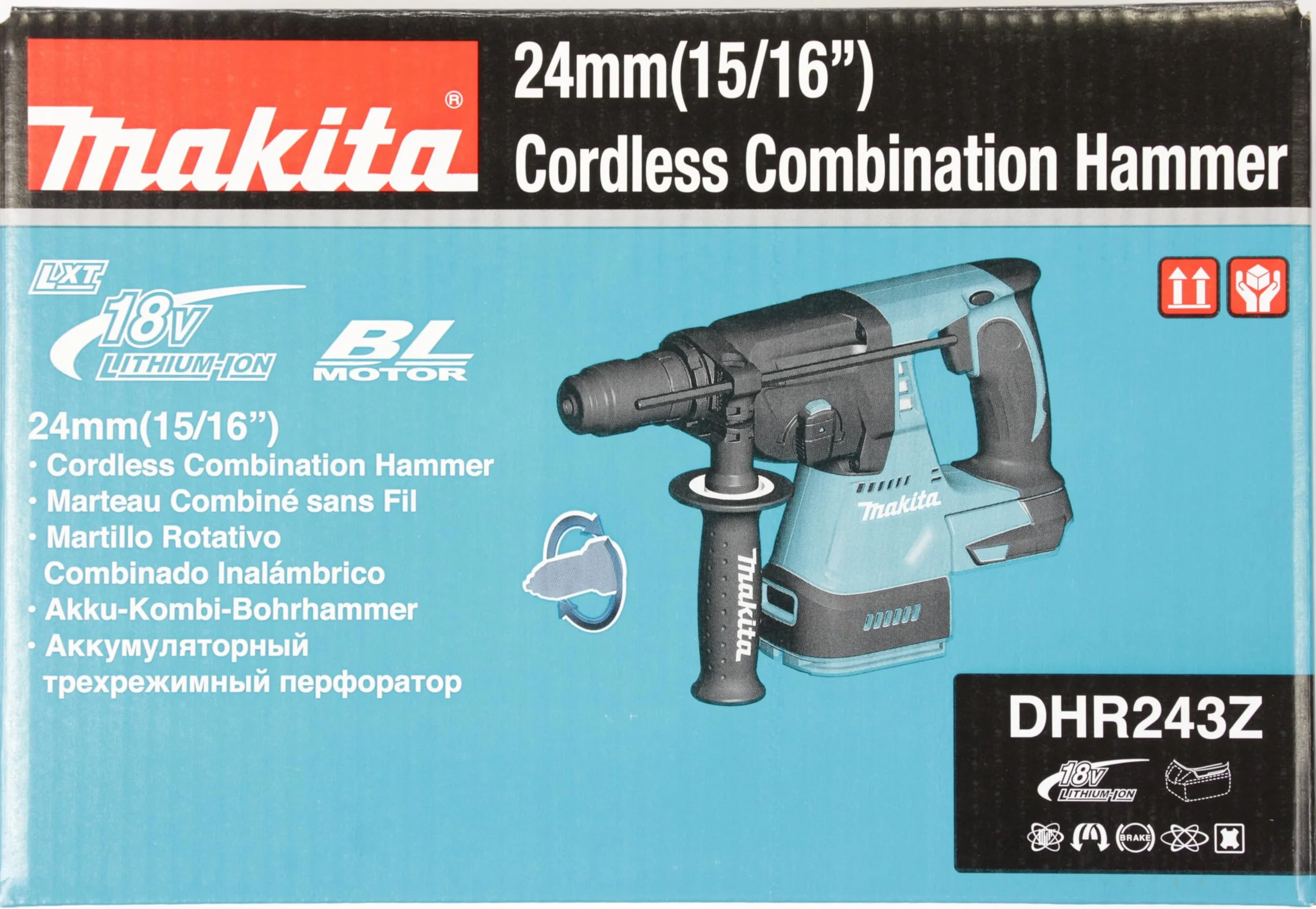 Makita Hammer DHR243Z 18V SDS-Plus 2.0 J BRUSHLESS 3 Funciones (SOLO CUERPO)