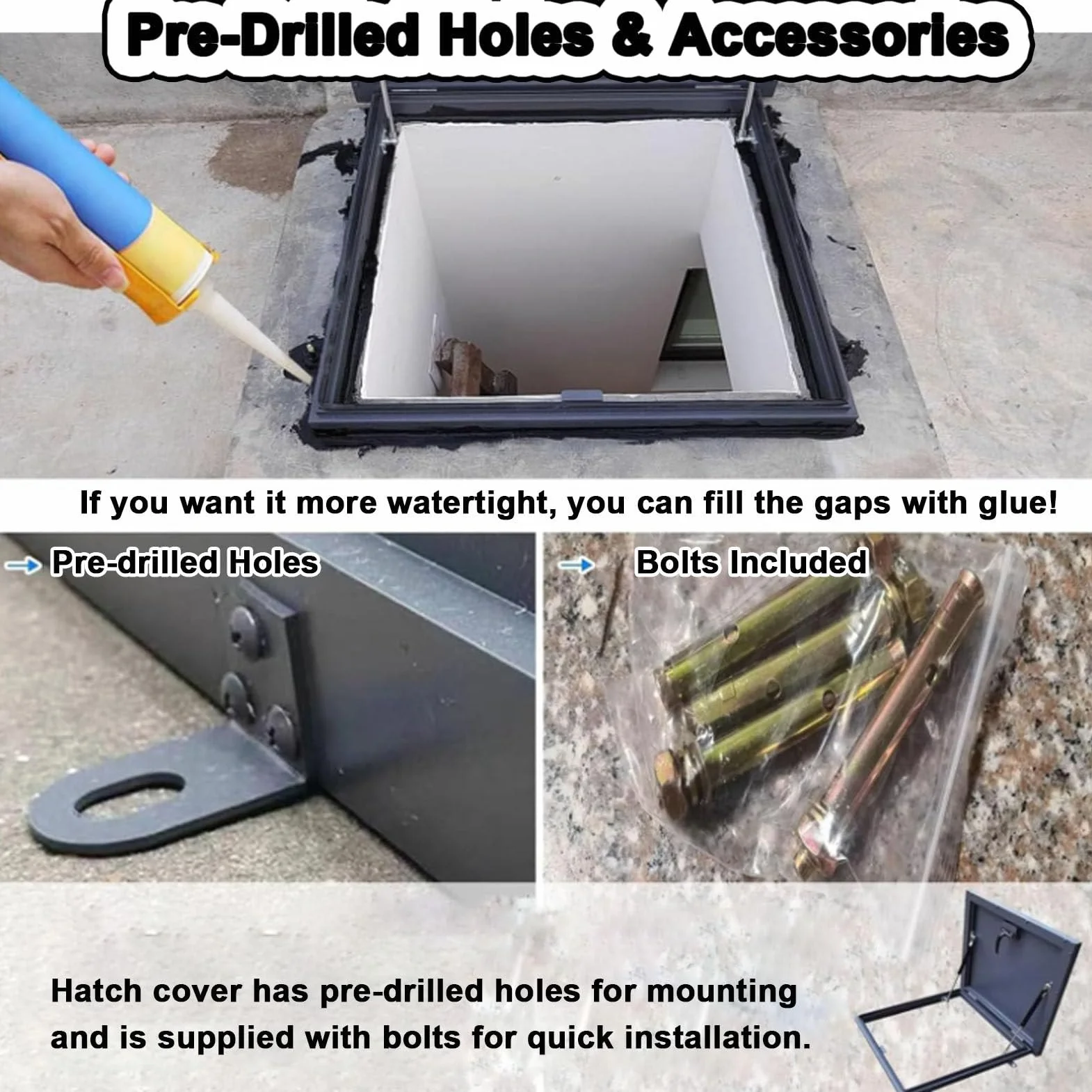 Trampilla de acceso a techo, galvanizada, impermeable, antirrobo, tragaluz, trampilla de techo, tragaluz, cubierta de trampilla de mantenimiento de techo, trampilla de seguridad de techo,95x95cm