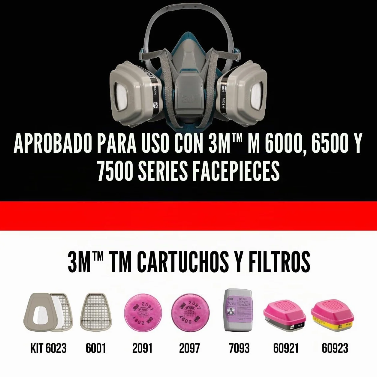 3 M P100 filtro de partículas con Nuisance nivel Organic vapor liberación, 2097PA1-A
