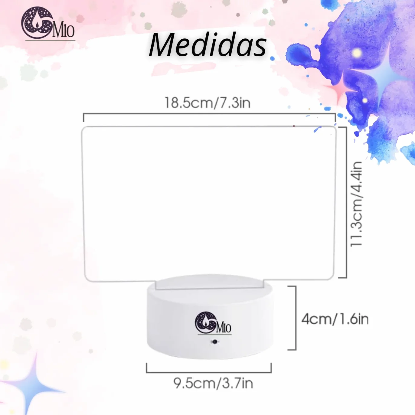 Pizarra LED Luz de Notas Inalámbrico - Tablero Acrílico Portátil Luminoso 16 Tonos de Luz - Decoración