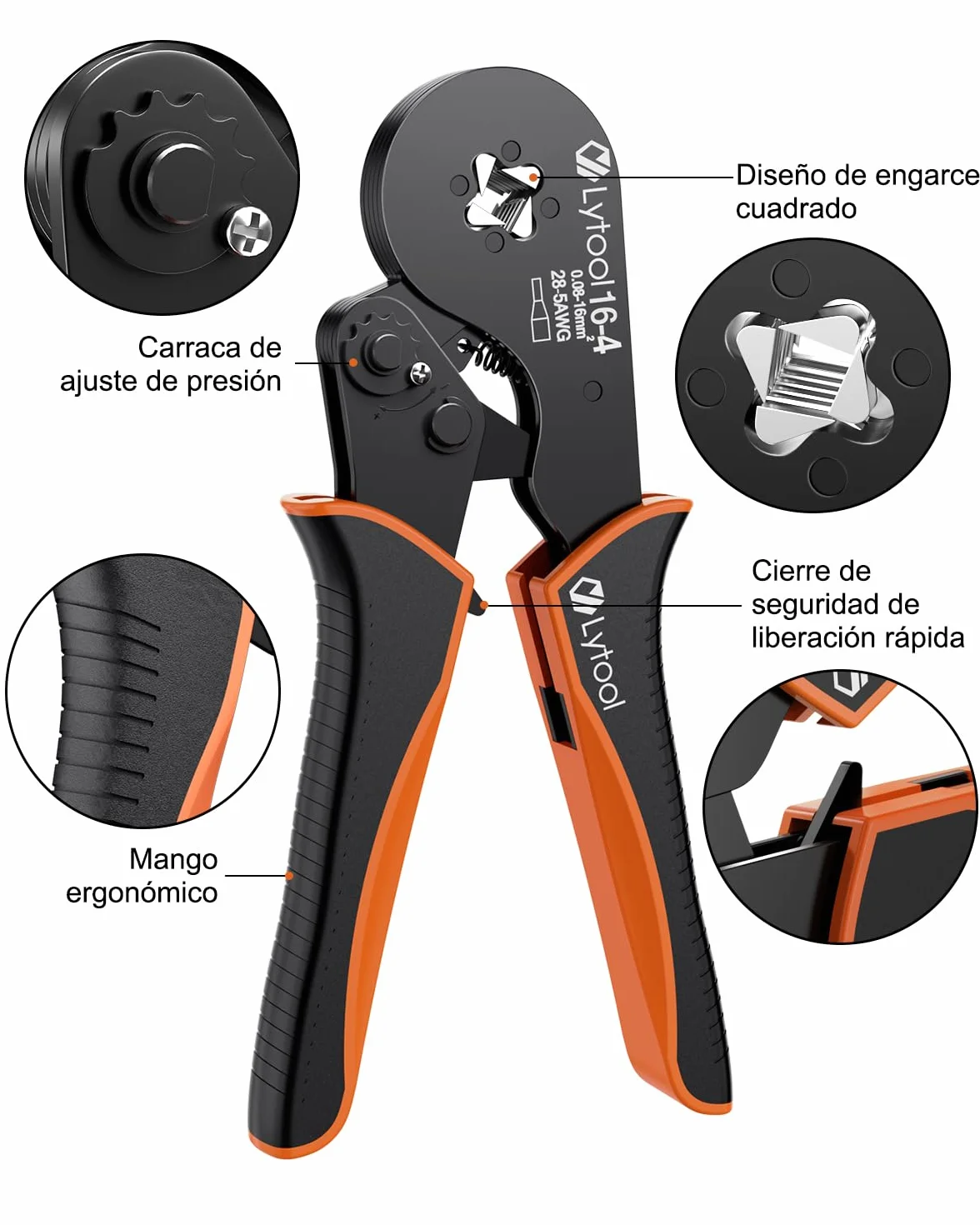 Crimpadora Lytool Terminal 0.08-16mm² Alicates para Crimpar