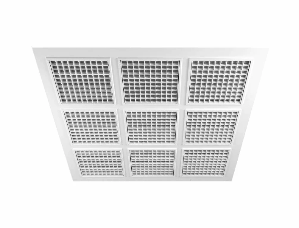 Panel de techo suspendido 595mm x 595mm / 23.5" x 23.5" Azulejo de Techo Rejilla Cuadrada Difusores de Pantalla Rejilla de Ventilación de Aire RP