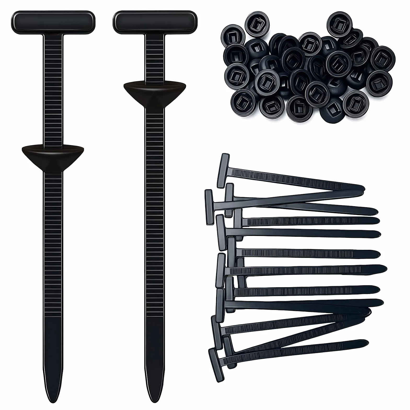 Hebilla Universal para Bridas de Nailon, Abrazaderas Plastico, Soporte de Nailon Autoblocante Resistente con Cierre Automático para Automóviles, Hogar, Reparaciones y Maquinaria (50 Juegos)