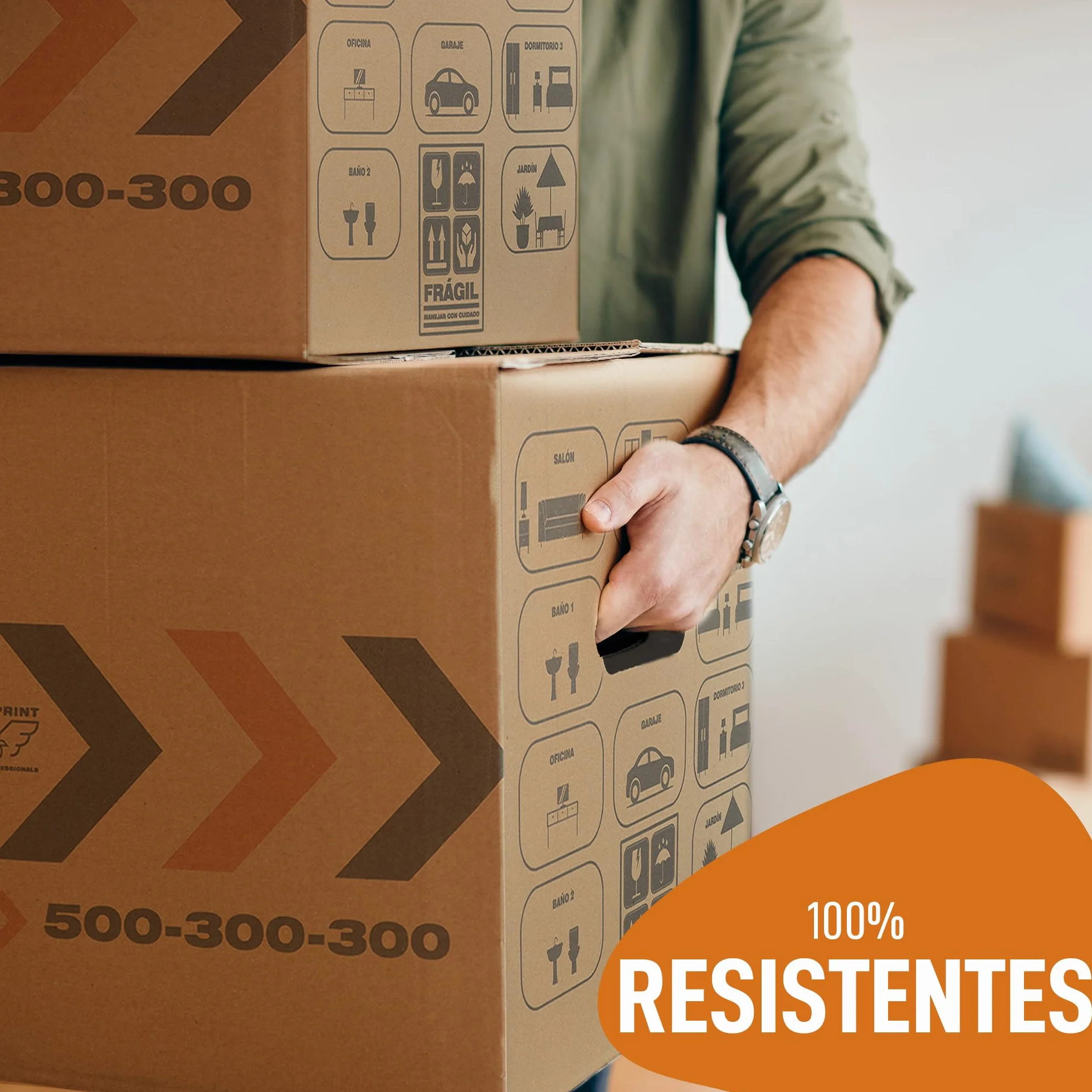 Cajas Mudanza 10 Pack + Rollo Burbujas - Cajas Carton 50x30x30 Reforzadas FSC Reutilizables