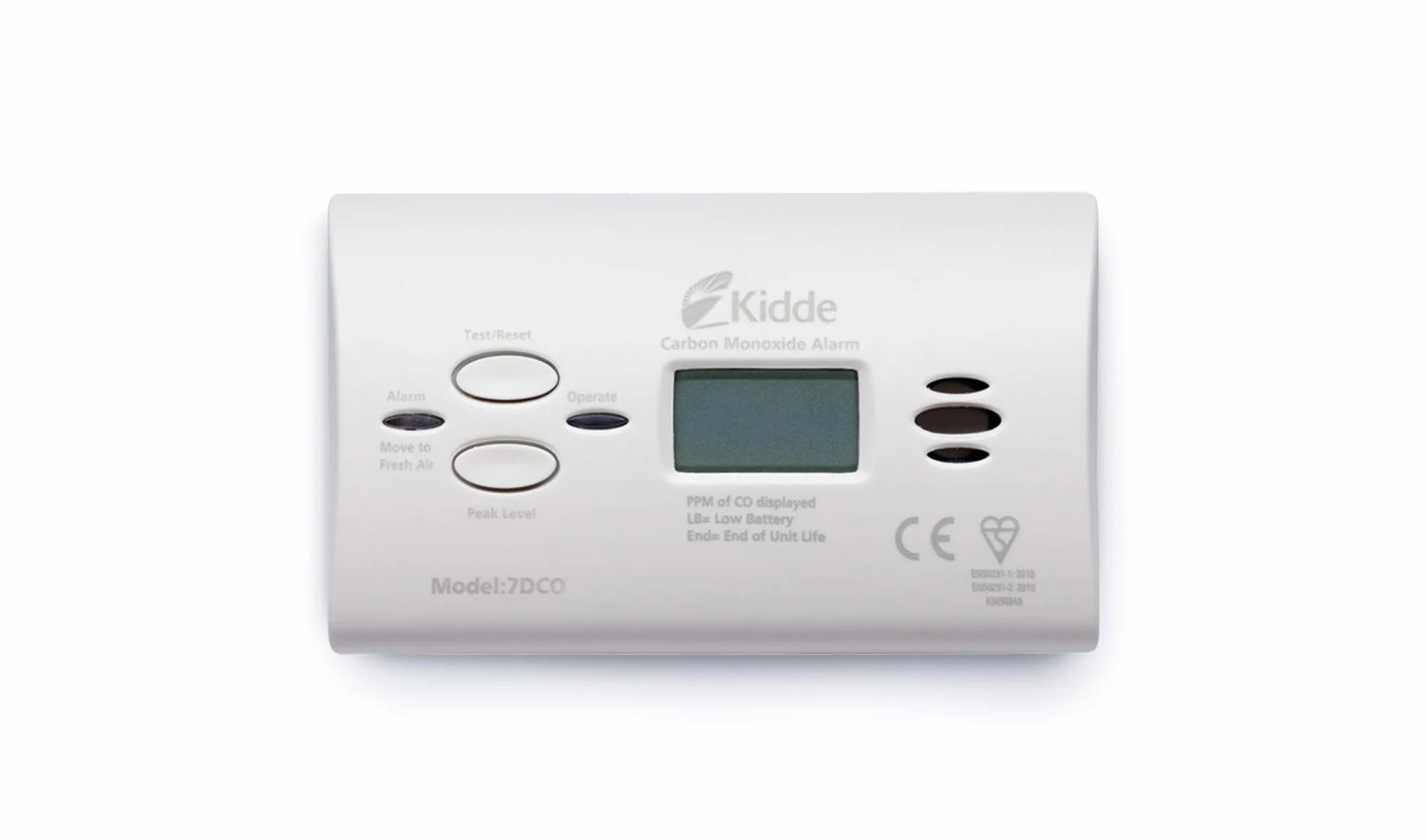 Kidde 7DCOC - Alarma de monóxido de carbono pantalla digital de sensor 10 años y una garantía