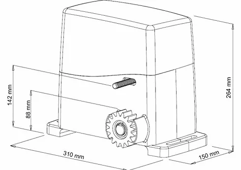 Motor reductor para puertas correderas AG FUTURE 230 V peso puerta máx. 1000 kg VDS