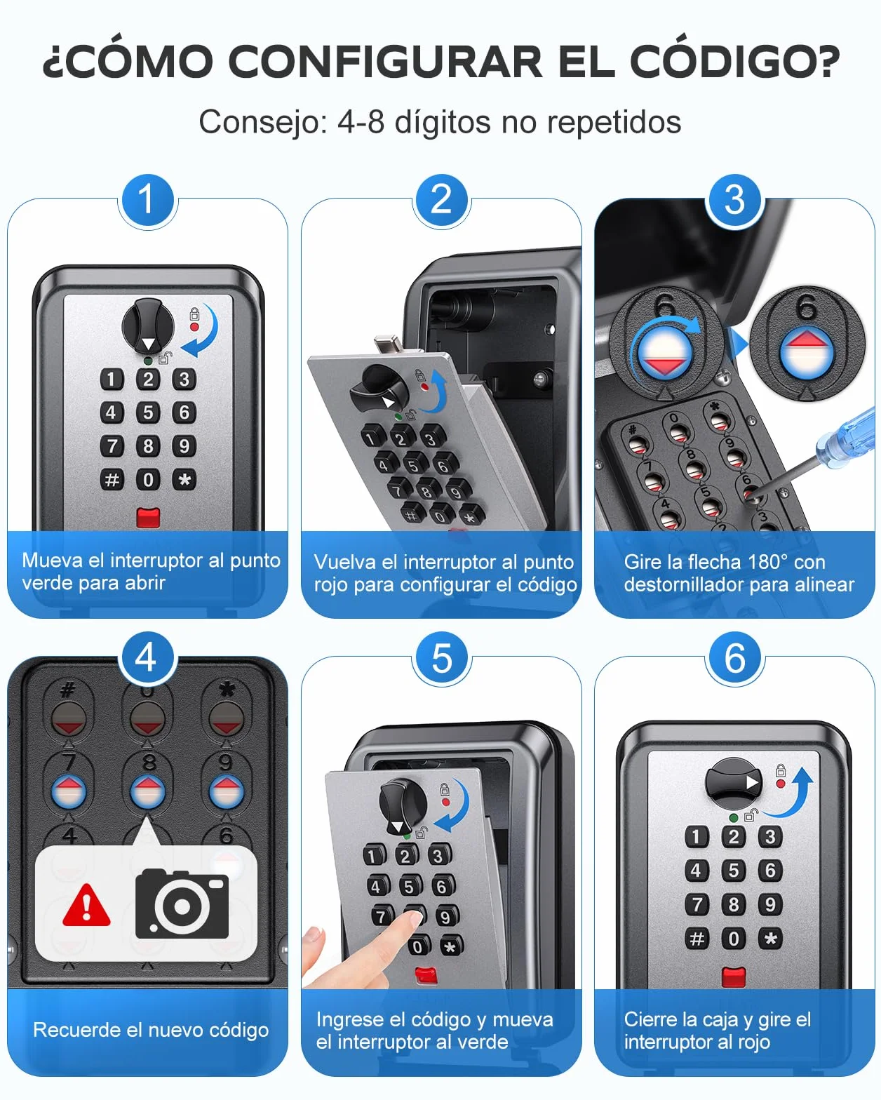 Mohard Caja de Seguridad para Llaves, Combinación 12 Dígitos, Impermeable, Gran Capacidad, Caja Fuerte Exterior