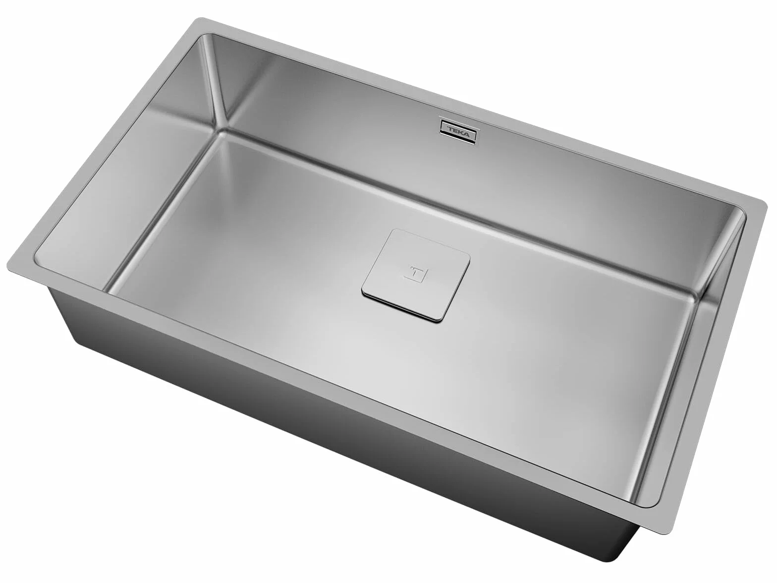 Teka FlexLinea RS15 71.40 - Fregadero Cocina 1 Seno, de 80 cm, Triple Posibilidad de Instalación, Encastre, Enrasar, Bajo Encimera, Acero Inoxidable