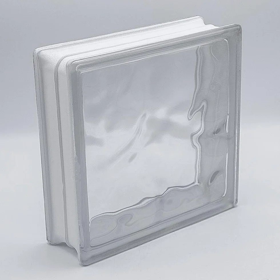 Bloque de vidrio básico nube transparente brillante 24x24x8 cm - 4 piezas