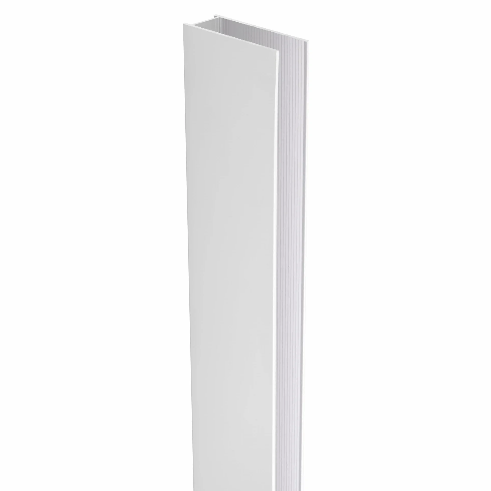 Perfil de Pared de Aluminio en U 200 cm para Mamparas de Ducha com Vidrio de 8 mm, 1 goma reductora incluida