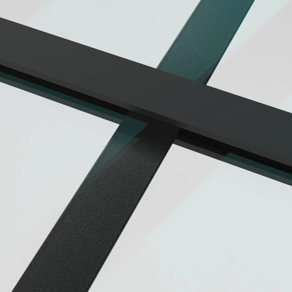 Refined Puerta corredera ESG vidrio y aluminio negro 90x205 cm Negro Transparente