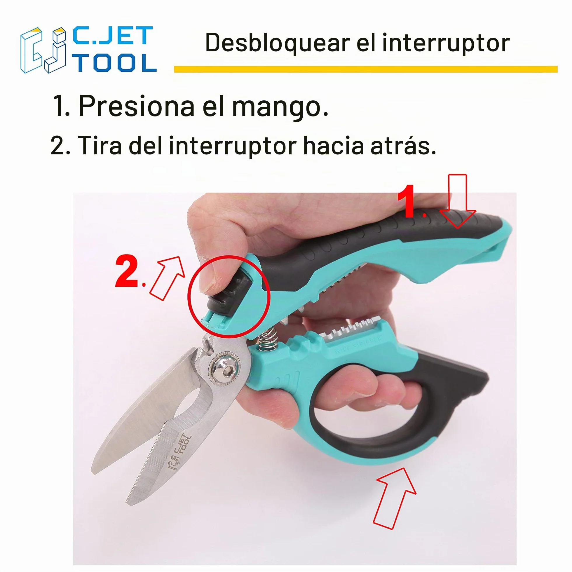 C.JET TOOL Tijeras de Electricista 8"/200 mm, Acero Inoxidable, Angulares, Cortador de Alambre, Profesionales de Alta Resistencia para Cortar Cables de Cobre y Aluminio