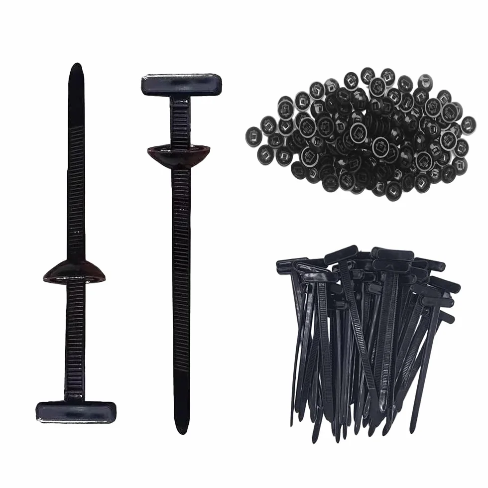 Bridas de cierre para reparaciones, 100 unidades, soporte para bridas, soporte de nailon resistente a los rayos UV, uso universal para coche, hogar, reparación y maquinaria
